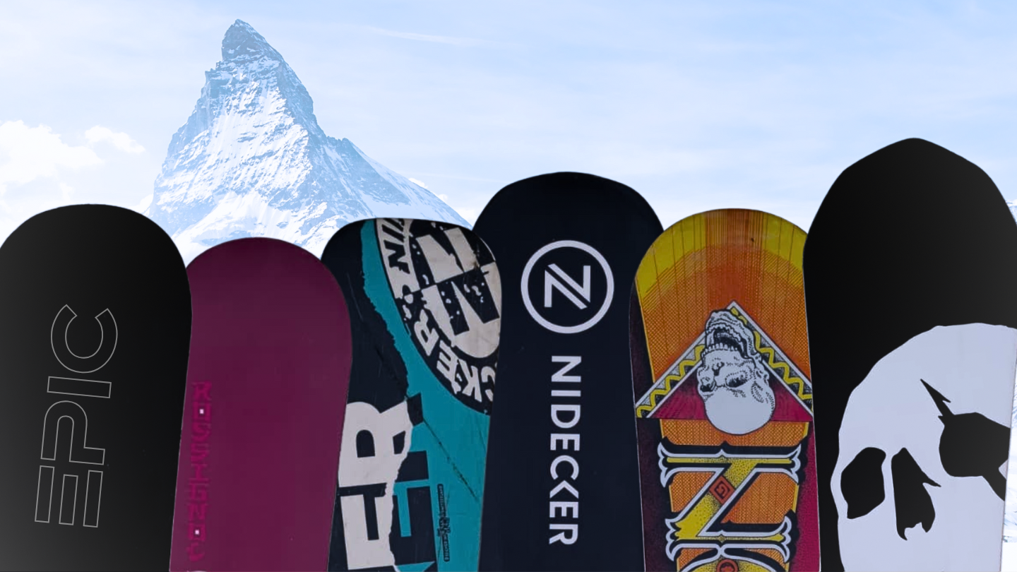 Snowboarder con vista sul Cervino